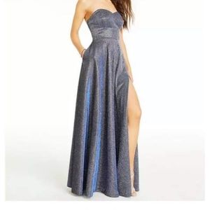 Macy’s B.Darlin Lace-up Back glitter gown